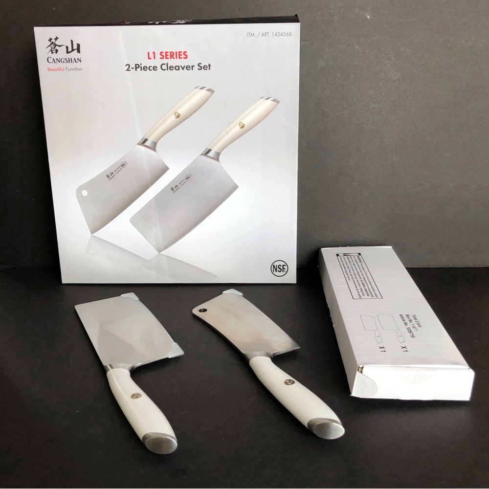Cangshan L1 Series 2-Piece Meat & Vegetable Cleaver Knife Set German Steel NIB